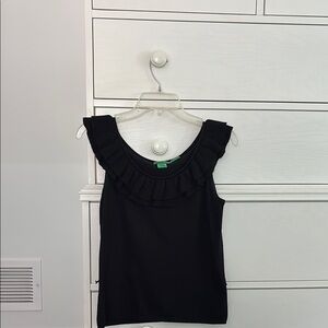 Tibi Black Silk Angora Blend Top